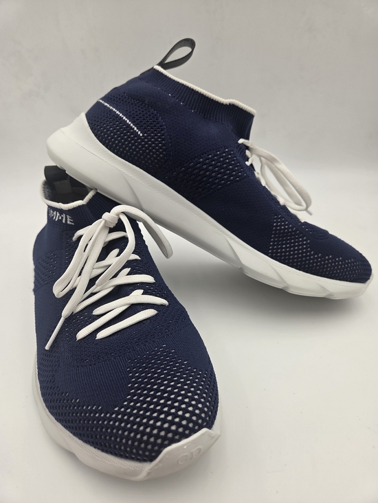 Dior Other - Dior Navy  Blue and White Knit Slip-On Sneaker Size 40